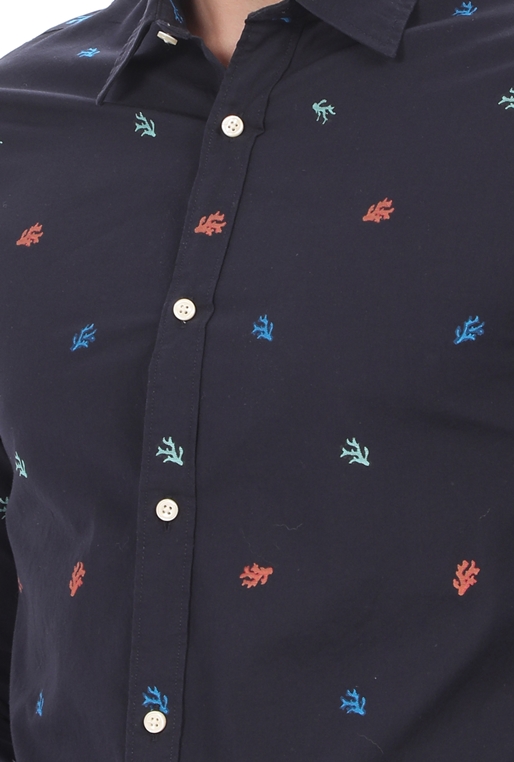 SCOTCH & SODA-Ανδρικό πουκάμισο SCOTCH & SODA REGULAR FIT- Summer fil coupι μπλε