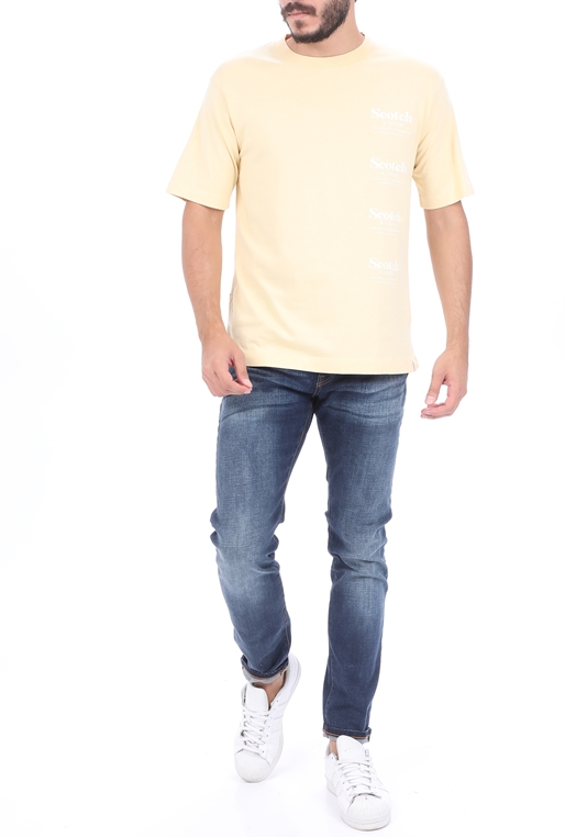 SCOTCH & SODA-Ανδρικό t-shirt SCOTCH & SODA Relaxed organic cotton-jersey πορτοκαλί