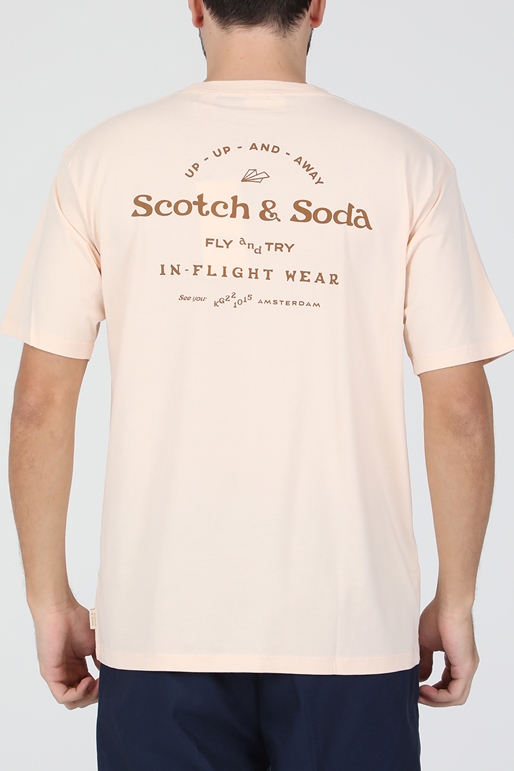 SCOTCH & SODA-Ανδρική κοντομάνικη μπλούζα SCOTCH & SODA ροζ