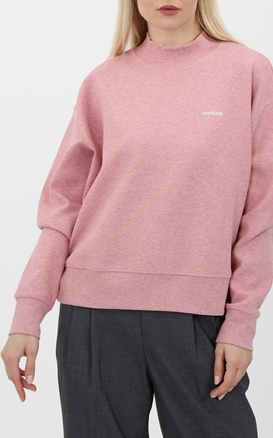 SCOTCH & SODA-Γυναικεία φούτερ μπλούζα SCOTCH & SODA High neck relaxed fit melange ροζ