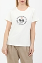 SCOTCH & SODA-Γυναικείο t-shirt SCOTCH & SODA Crewneck with graphic regular λευκό