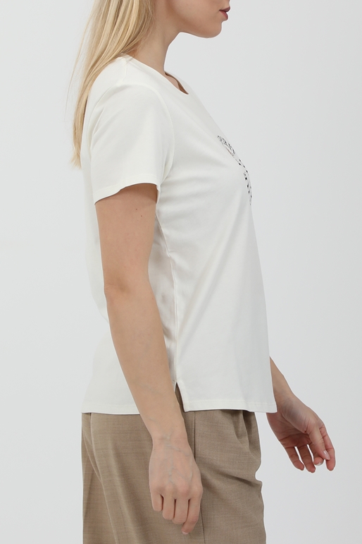 SCOTCH & SODA-Γυναικείο t-shirt SCOTCH & SODA Crewneck with graphic regular λευκό