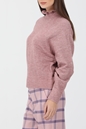 SCOTCH & SODA-Γυναικείο πουλόβερ SCOTCH & SODA Ruffled high-neck recycled ροζ