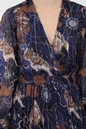 SCOTCH & SODA-Γυναικείο μακρύ πλισέ φόρεμα SCOTCH & SODA μπλε καφέ