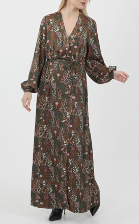 SCOTCH & SODA-Γυναικείο μακρύ φόρεμα SCOTCH & SODA Printed wrap-over πράσινο floral
