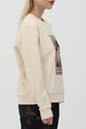 SCOTCH & SODA-Γυναικεία φούτερ μπλούζα SCOTCH & SODA Relaxed fit crewneck with grap εκρού