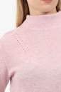 SCOTCH & SODA-Γυναικεία πλεκτή μπλούζα SCOTCH & SODA Ribbed turtle-neck regular-fit ροζ