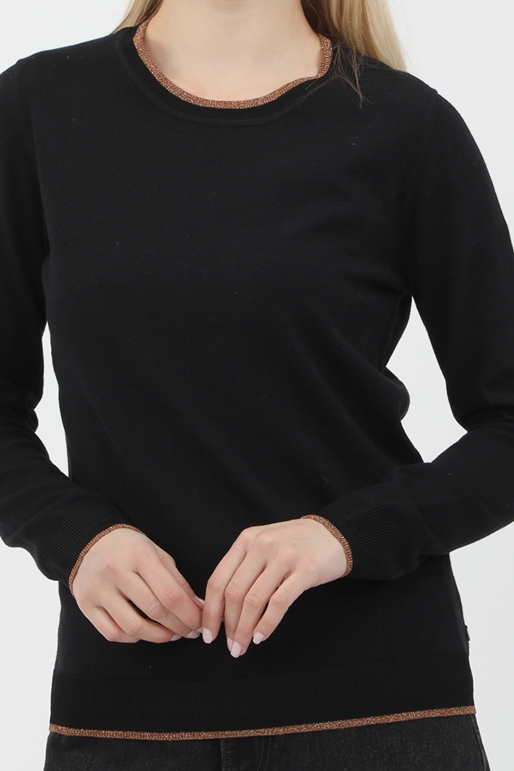SCOTCH & SODA-Γυναικεία basic πλεκτή μπλούζα SCOTCH & SODA striped pullover μαύρη χρυσή
