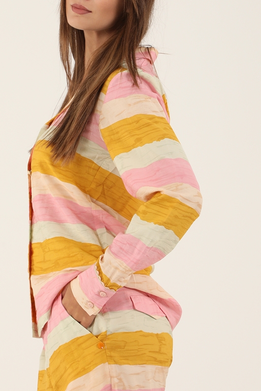SCOTCH & SODA-Γυναικείο πουκάμισο SCOTCH & SODA 165849 Regular fit bold-striped ροζ κίτρινο
