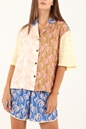 SCOTCH & SODA-Γυναικείο πουκάμισο SCOTCH & SODA 165856 Oversized printed beach εκρου μπλε