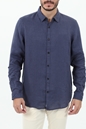 SCOTCH & SODA-Ανδρικό λινό πουκάμισο SCOTCH & SODA 165982 Regular fit garment-dyed μπλε