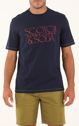 SCOTCH & SODA-Ανδρικό t-shirt SCOTCH & SODA 166062 μπλε