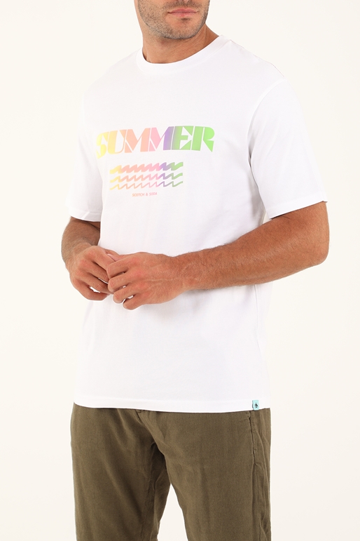 SCOTCH & SODA-Ανδρικό t-shirt SCOTCH & SODA Gradient λευκό