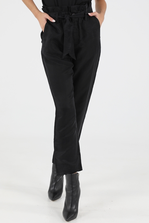 SCOTCH & SODA-Γυναικείο paperbag παντελόνι SCOTCH & SODA 166144 High-rise ankle-length μαύρο