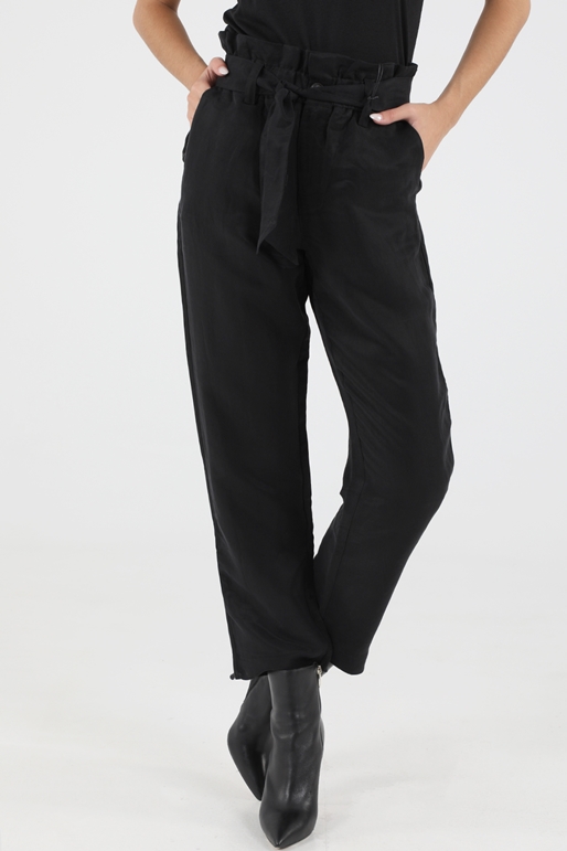 SCOTCH & SODA-Γυναικείο paperbag παντελόνι SCOTCH & SODA 166144 High-rise ankle-length μαύρο