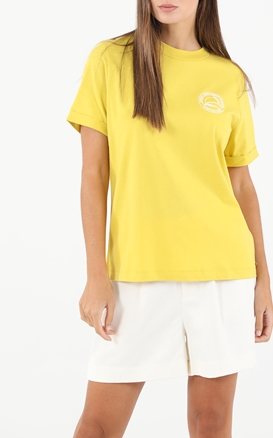 SCOTCH & SODA-Γυναικείο t-shirt SCOTCH & SODA 166215 Relaxed-fit Organic Cotton κίτρινο