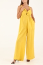 SCOTCH & SODA-Γυναικεία ολόσωμη φόρμα SCOTCH & SODA Linen jumpsuit with tie detail κίτρινη