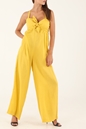 SCOTCH & SODA-Γυναικεία ολόσωμη φόρμα SCOTCH & SODA Linen jumpsuit with tie detail κίτρινη