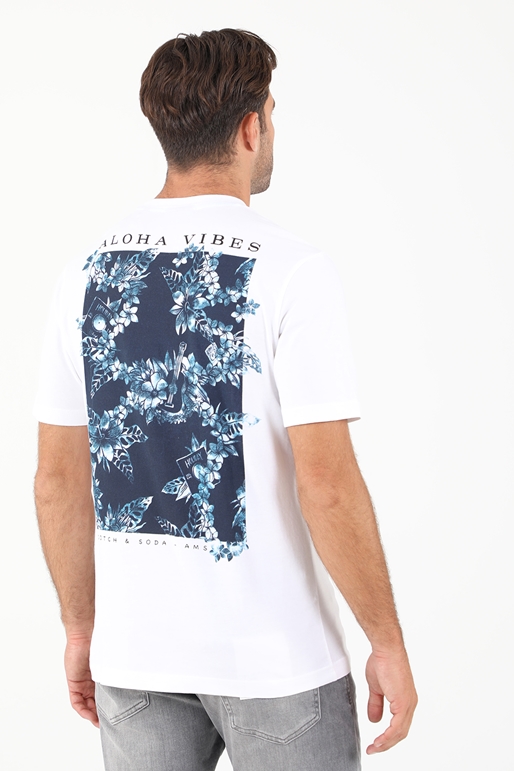 SCOTCH & SODA-Ανδρικό t-shirt SCOTCH & SODA Graphic jersey crewneck γαλάζιο