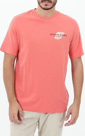 SCOTCH & SODA-Ανδρικό t-shirt SCOTCH & SODA πορτοκαλί
