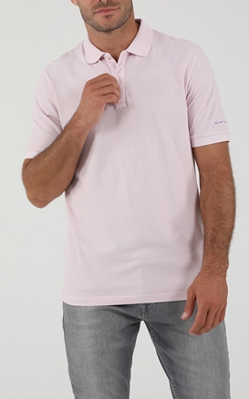 SCOTCH & SODA-Ανδρική polo μπλούζα SCOTCH & SODA 168396 Garment-dyed washed pique polo ροζ