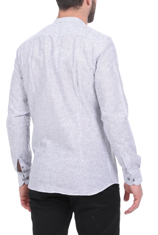 SSEINSE-Ανδρικό πουκάμισο SSEINSE COREANA λευκό μπλε