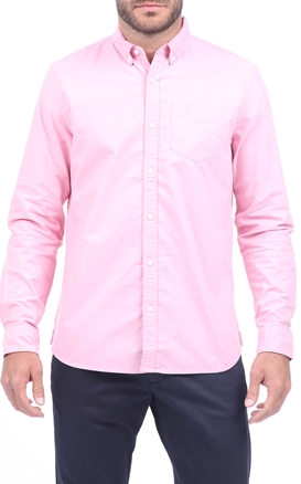 SUPERDRY-Ανδρικό πουκάμισο SUPERDRY CLASSIC UNIVERSITY OXFORD ροζ
