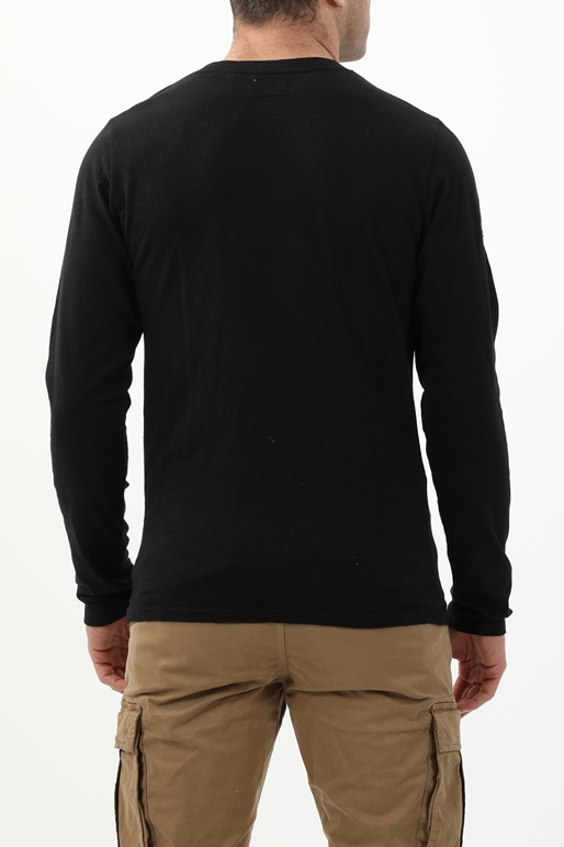 SUPERDRY-Ανδρική μακρυμάνικη μπλούζα SUPERDRY BLACK OUT μαύρη
