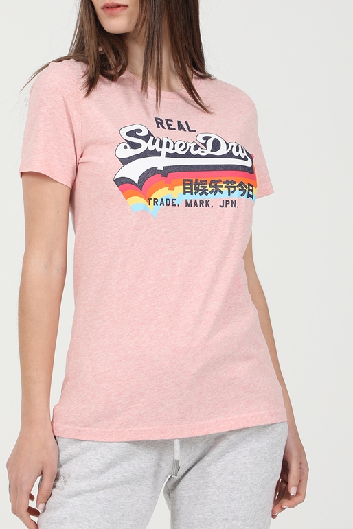SUPERDRY-Γυναικείο t-shirt SUPERDRY VL TEE μπλε