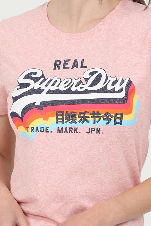 SUPERDRY-Γυναικείο t-shirt SUPERDRY VL TEE μπλε