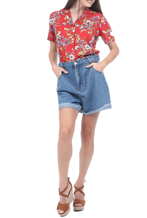 SUPERDRY-Γυναικείο πουκάμισο SUPERDRY RESORT κόκκινο