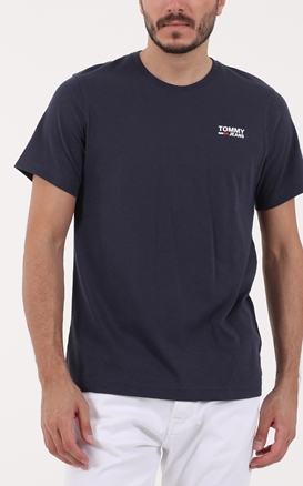 TOMMY HILFIGER-Ανδρικό t-shirt TOMMY HILFIGER REGULAR CORP LOGO C NECK μπλε