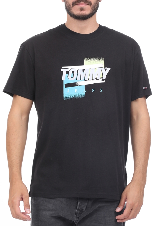 TOMMY HILFIGER-Ανδρικό t-shirt TOMMY HILFIGER μαύρο