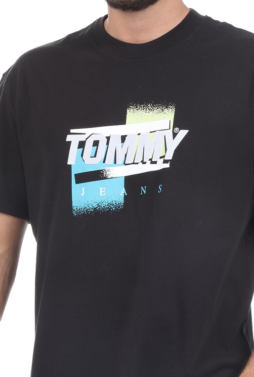 TOMMY HILFIGER-Ανδρικό t-shirt TOMMY HILFIGER μαύρο