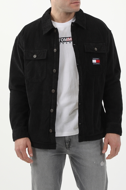 TOMMY HILFIGER-Ανδρικό jacket TOMMY HILFIGER DM0DM11300 TJM LINED CORD OVERSHIRT μαύρο