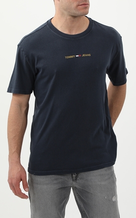 TOMMY HILFIGER-Ανδρικό t-shirt TOMMY HILFIGER TJM METALLIC LINEAR μπλε