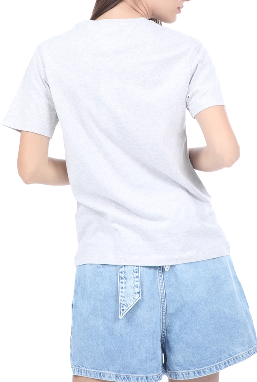 TOMMY HILFIGER-Γυναικείο t-shirt TOMMY HILFIGER RELAXED COLLEGE LOGO γκρι