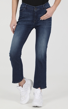 TRUSSARDI-Γυναικείο jean παντελόνι 5 POCKET KICK DENIM FLAMES μπλε