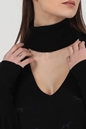 TRUSSARDI-Γυναικεία πλεκτή μπλύζα TRUSSARDI SWEATER DEEP V NECK EMBROIDER μαύρη