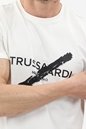 TRUSSARDI-Ανδρικό t-shirt TRUSSARDI LOGO JERSEY 24 λευκό