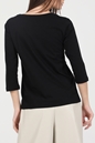 TRUSSARDI-Γυναικείο μακρυμάνικο t-shirt TRUSSARDI T-SHIRT LOGO PRINT COTTON JER μαύρο