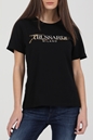 TRUSSARDI-Γυναικείο t-shirt TRUSSARDI T-SHIRT LOGO PURE COTTON JERS μαύρο