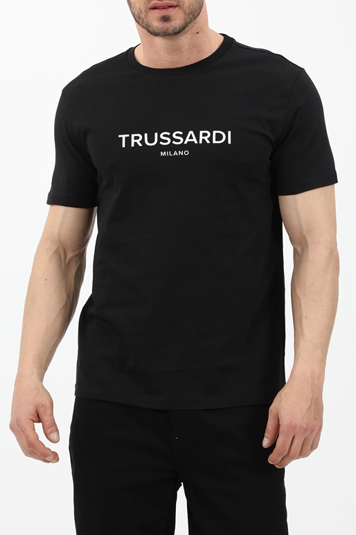 TRUSSARDI-Ανδρικό t-shirt TRUSSARDI μαύρο