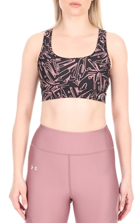 UNDER ARMOUR-Γυναικείο αθλητικό μπουστάκι UNDER ARMOUR Mid Crossback P μαύρο ροζ