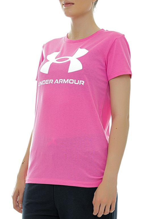 UNDER ARMOUR-Γυναικείο t-shirt UNDER ARMOUR 1356305 Live Sportstyle Graphic SSC φούξια
