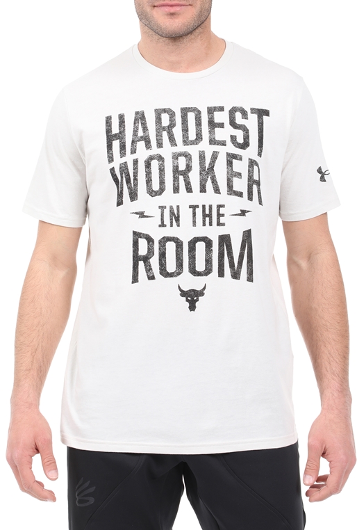 UNDER ARMOUR-Ανδρικό t-shirt UNDER ARMOUR PJT ROCK HARDEST WRKR λευκό