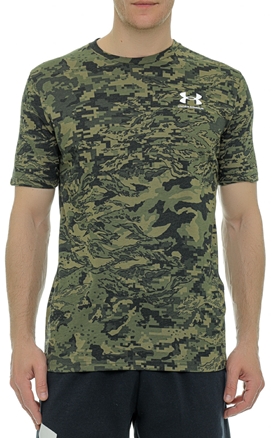 UNDER ARMOUR-Ανδρικό αθλητικό t-shirt UNDER ARMOUR 1357727 UA ABC CAMO SS χακί