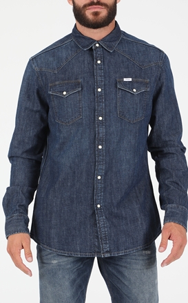 UNIFORM-Ανδρικό jean πουκάμισο UNIFORM μπλε