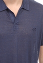 VILEBREQUIN-Ανδρική λινή polo μπλούζα VILEBREQUIN PYRAMID μπλε