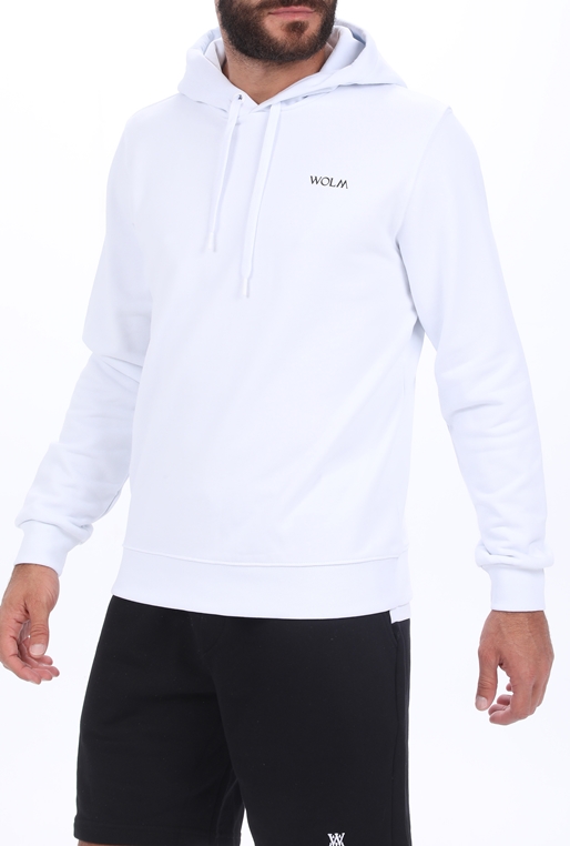 WOLM-Ανδρική φούτερ μπλούζα WOLM λευκή